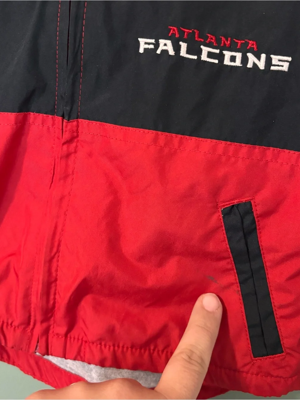 NFL Red and Black Atlanta Falcons Kids Hooded Raincoat